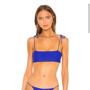Superdown bandeau blue bikini top